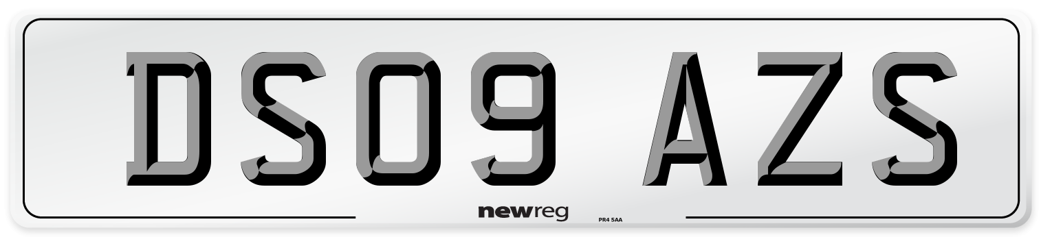 DS09 AZS Number Plate from New Reg
